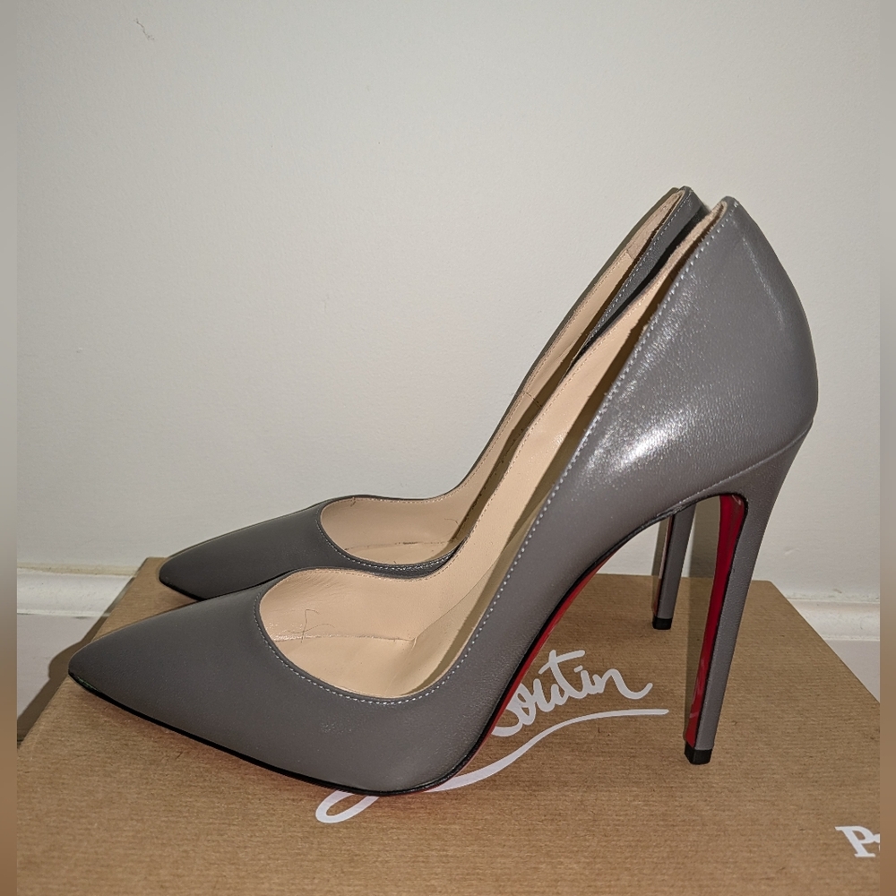 NEW CHRISTIAN LOUBOUTIN SO KATE 120 KIDSKIN GREY SIZE IT 38/ US 8